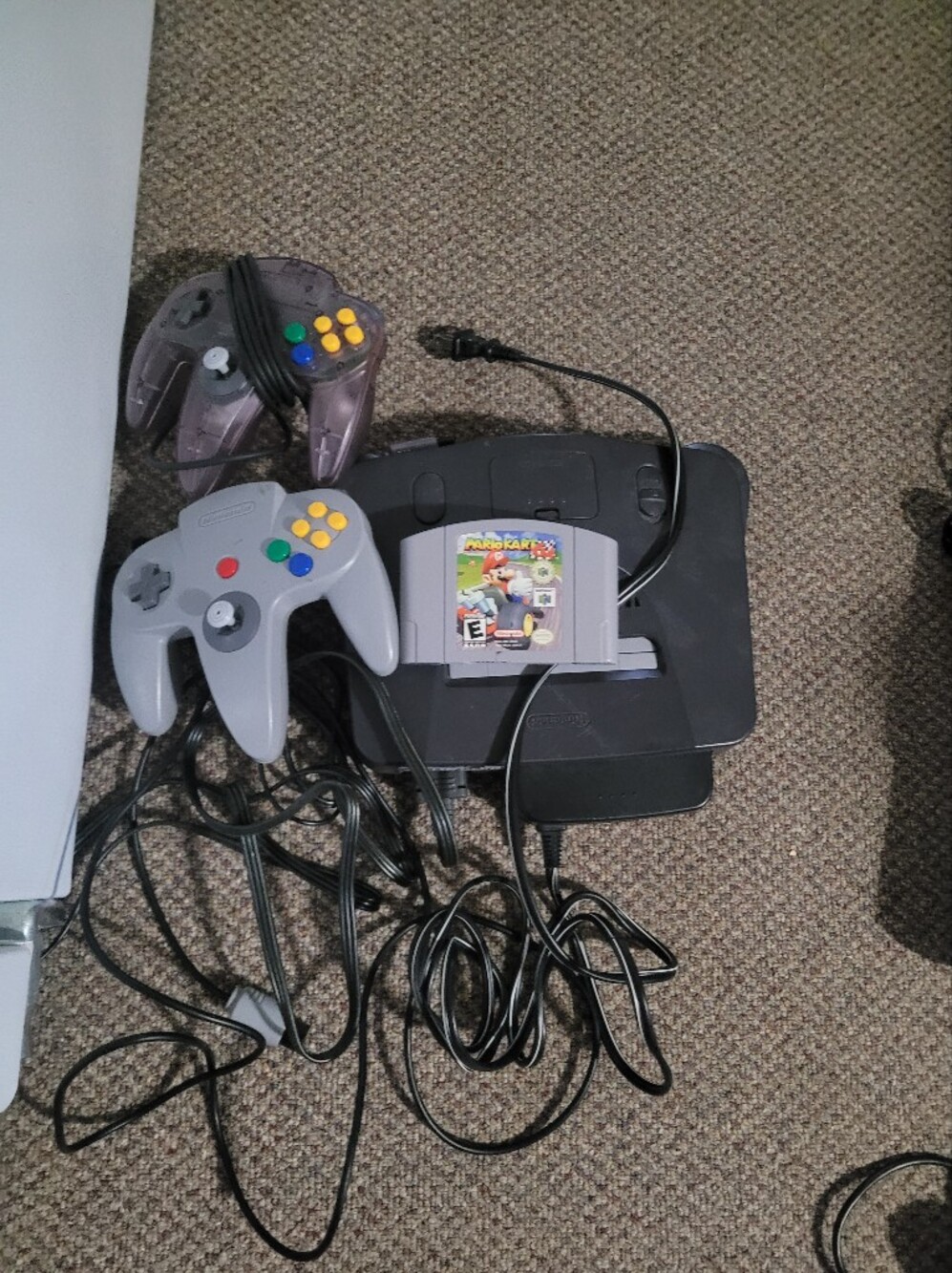 Nintendo N64 Console Bundle with Gray Controllers and Mario Kart 64